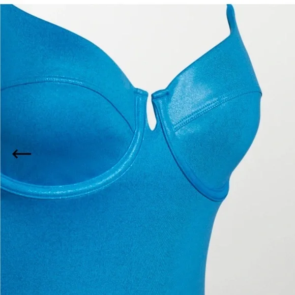 Rare!!!  IVY PARK adidas metallic glitter aqua turquoise teal swimsuit s… - Picture 7 of 10